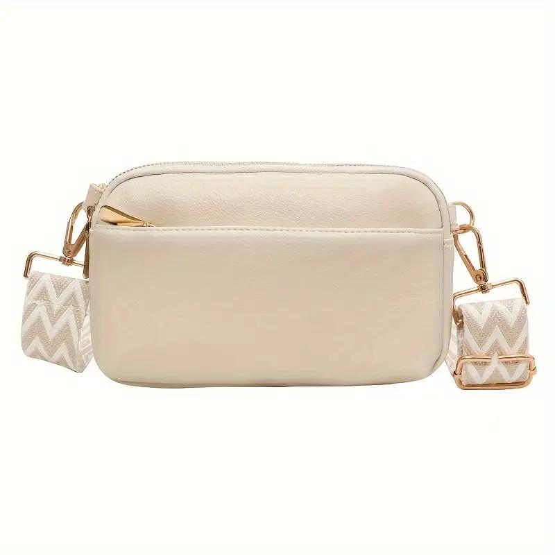 Ledergürteltasche Damen Mini Umhängetasche Breiter Riemen Schwarz - Norvielle