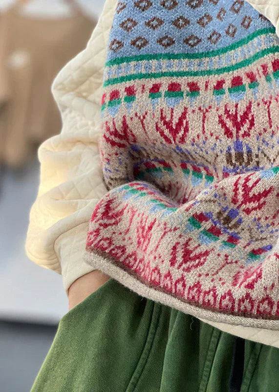 Elarova | Übergroße Print-Wollstrickweste