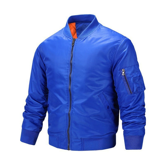 Herren Bomberjacke Reißverschlusstaschen Schwarz Urban Military Stil - Norvielle