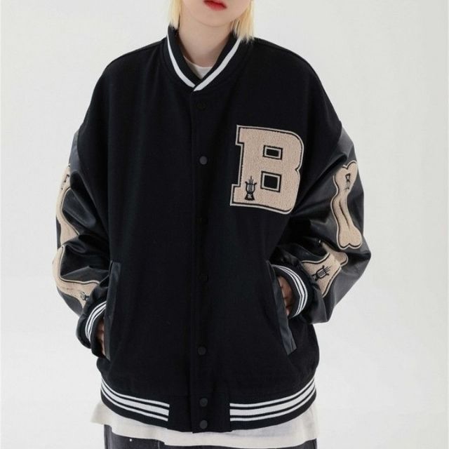 Elarova | Varsity Streetwear Bomberjacke mit bestickten Patches