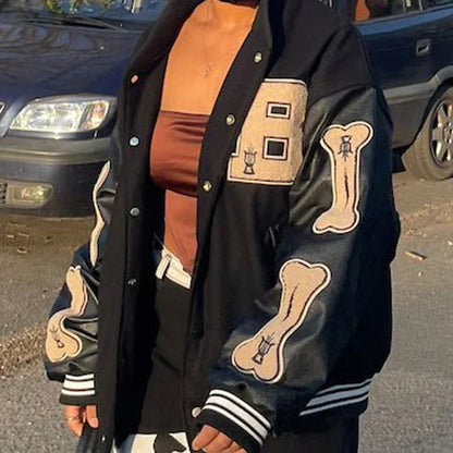Elarova | Varsity Streetwear Bomberjacke mit bestickten Patches