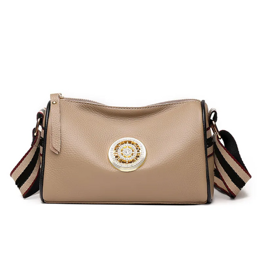 Damen Handtasche Veronica Boston Kompakt Leder Schwarz - Norvielle