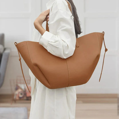 Elarova | Vintage Kunstleder Schultertasche Große Tragetasche