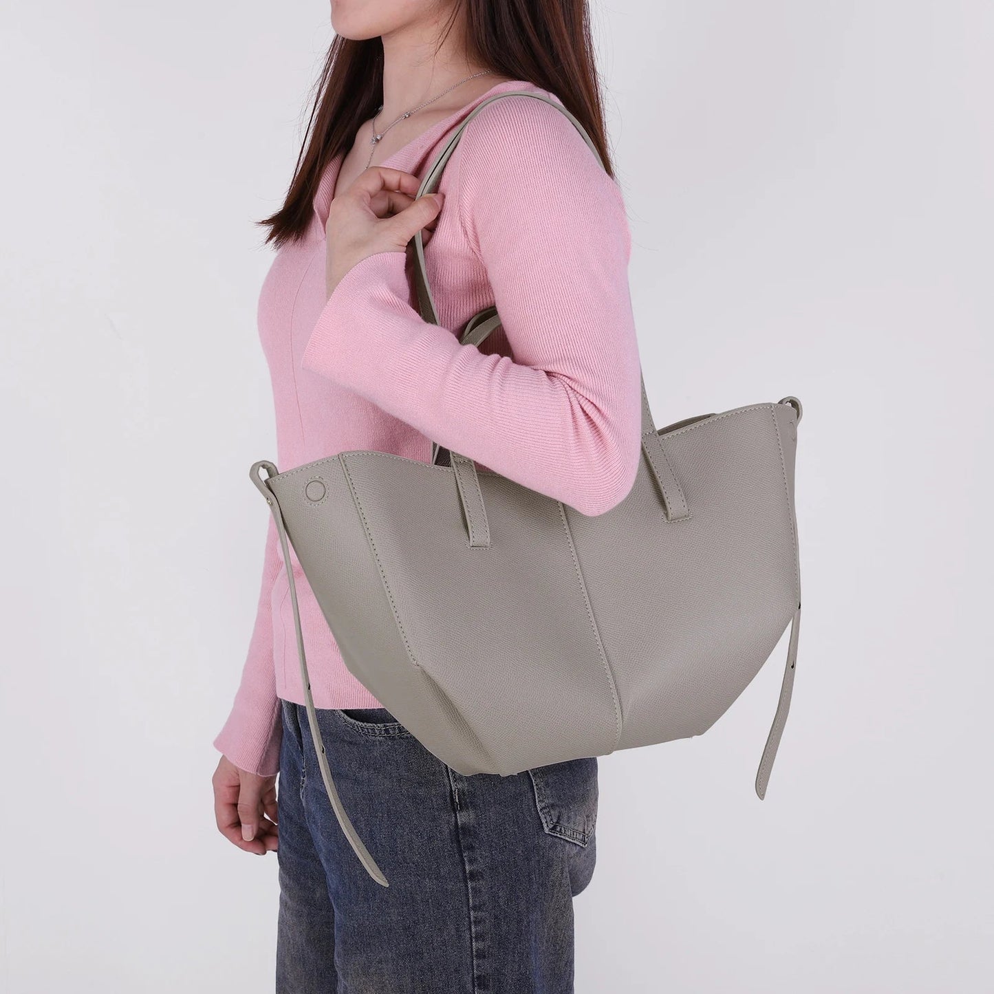 Elarova | Vintage Kunstleder Schultertasche Große Tragetasche