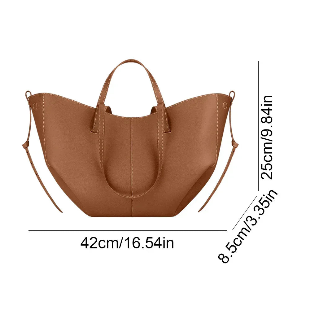 Elarova | Vintage Kunstleder Schultertasche Große Tragetasche