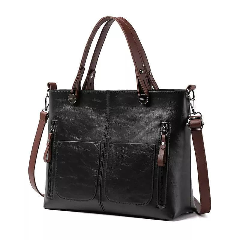 Elarova | Vintage Leder Schultertasche für Damen Stilvolle und Nachhaltige Handtasche