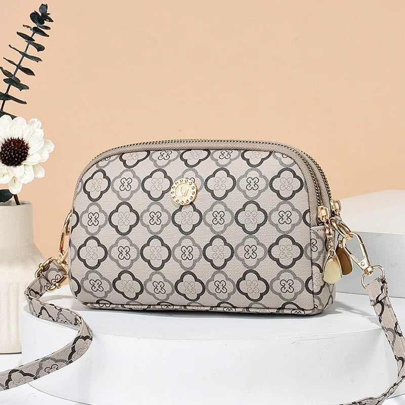 Norvielle Damen Schultertasche Leder Vintage Braun - Norvielle