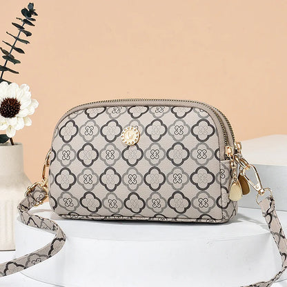 Norvielle Damen Schultertasche Leder Vintage Braun - Norvielle