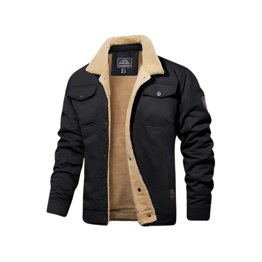 Norvielle Herren Bomberjacke Warm Schwarz - Norvielle