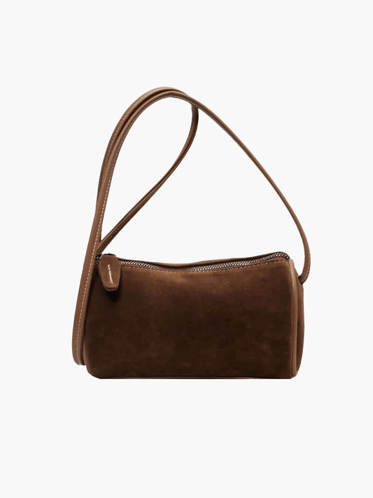 Weiche Braune Wildleder Damenhandtasche - Norvielle