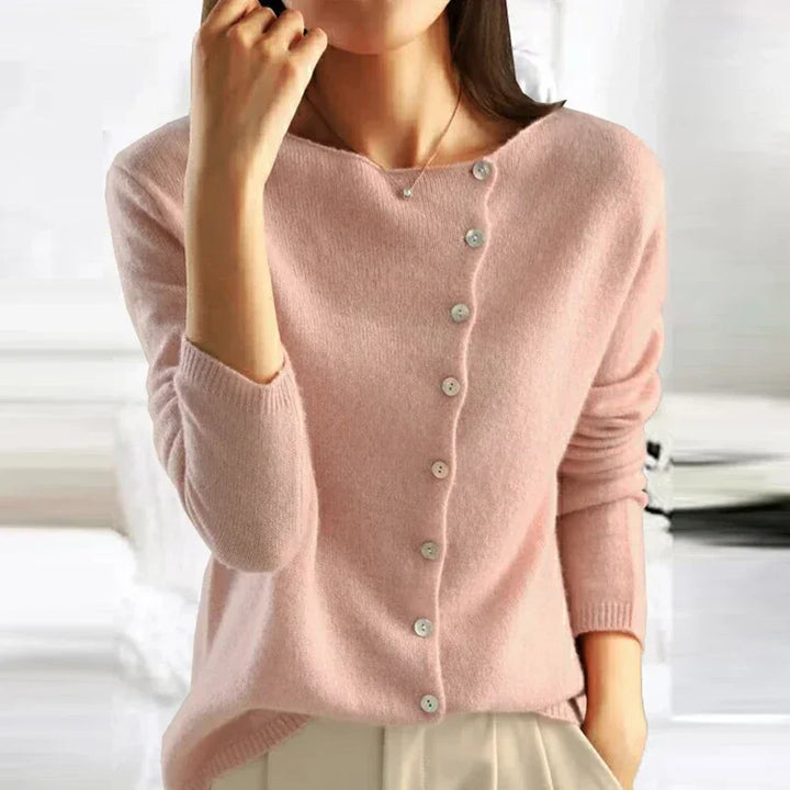 Elarova | Weiche Strickjacke Mit Elegantem Knopfverschluss