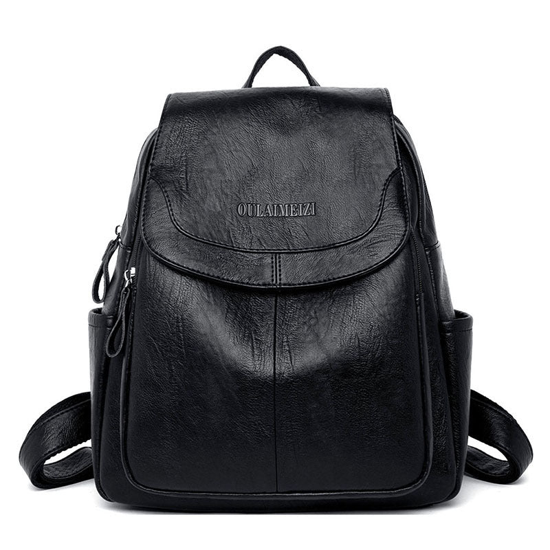 Norvielle Damen Leder Rucksack Weinlese Braun - Norvielle