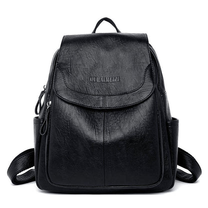 Norvielle Damen Leder Rucksack Weinlese Braun - Norvielle