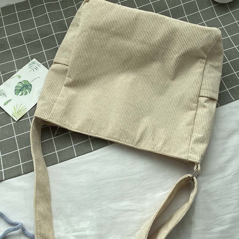 Elarova | Weite Corduroy Schultertasche