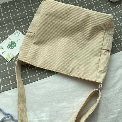 Elarova | Weite Corduroy Schultertasche