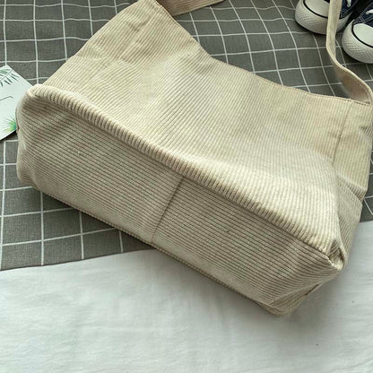 Elarova | Weite Corduroy Schultertasche