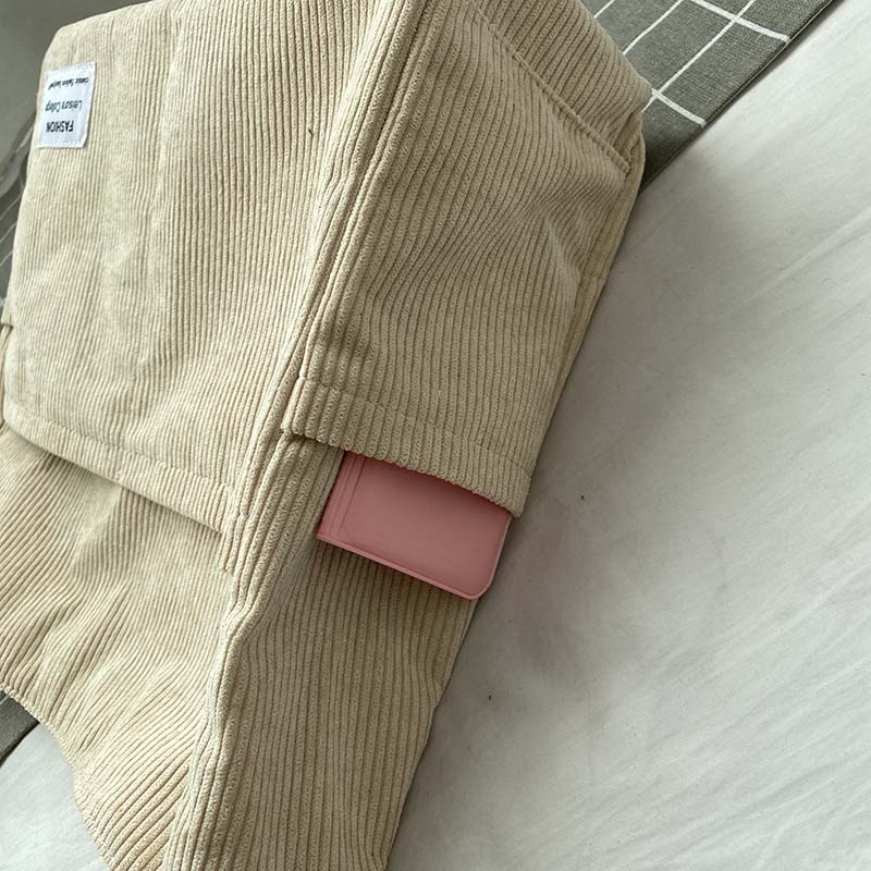Elarova | Weite Corduroy Schultertasche