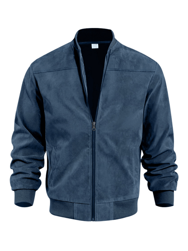 Elarova | Wildleder Retro Reißverschluss Herrenjacke Bomberjacke