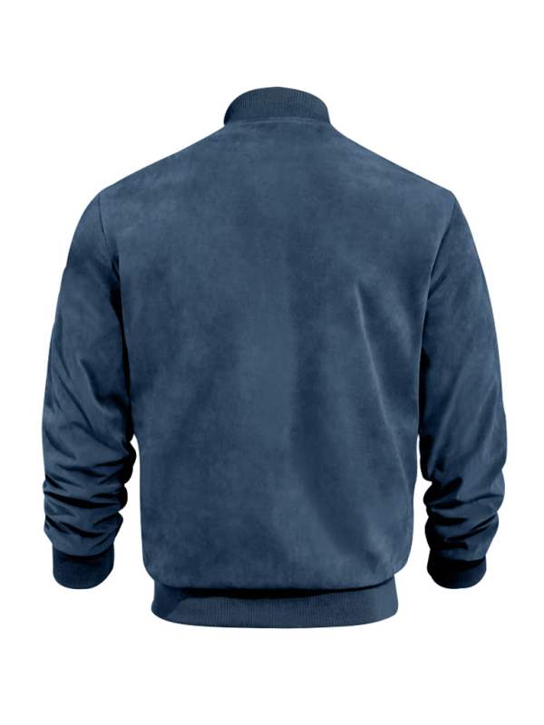 Elarova | Wildleder Retro Reißverschluss Herrenjacke Bomberjacke