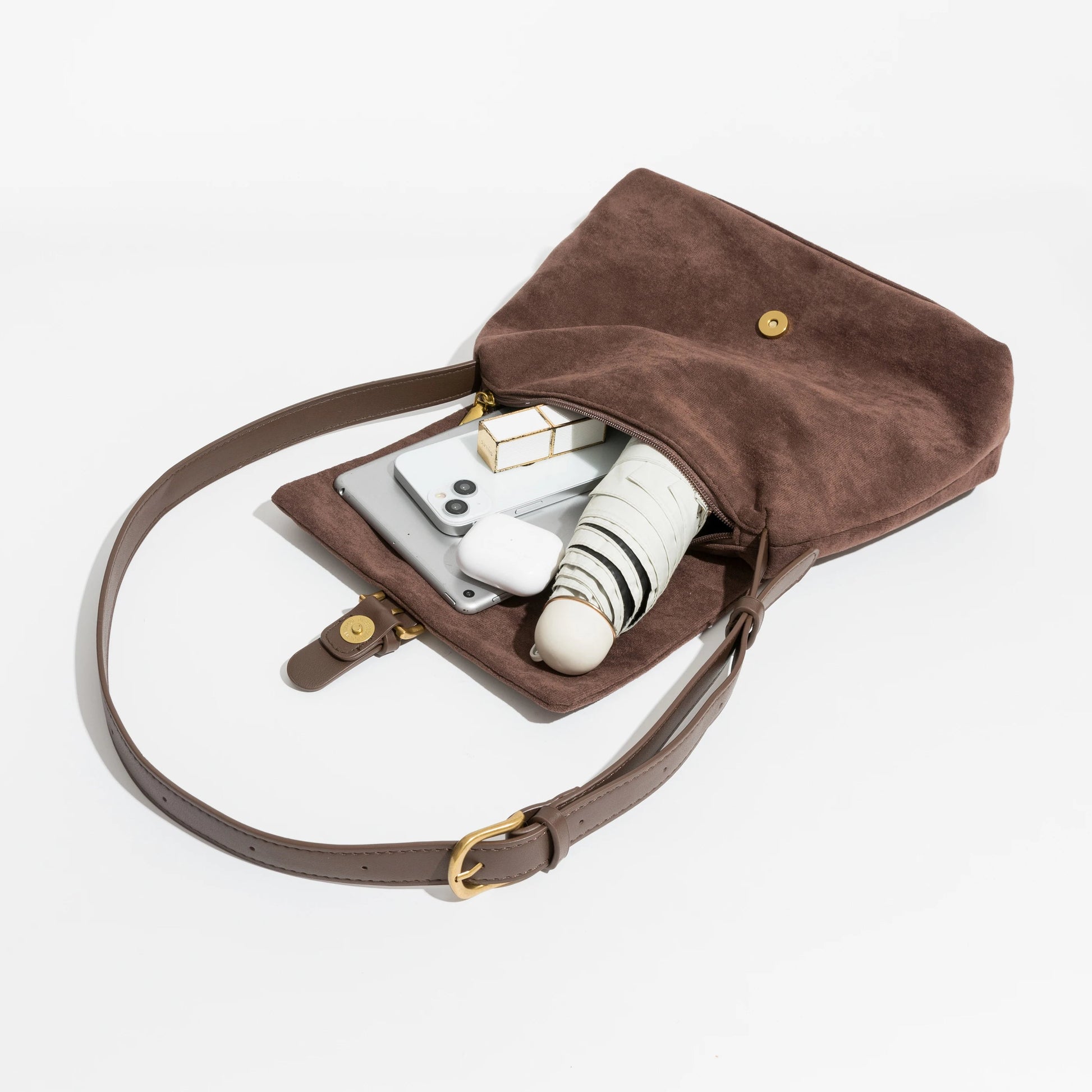 Elarova | Wildleder Schultertasche für Damen Stilvolle und Luxus Handtasche