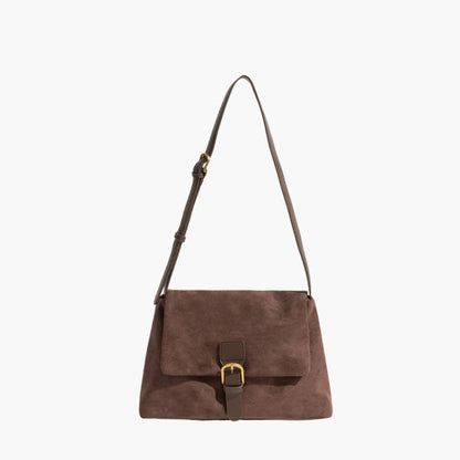 Damen Wildleder Schultertasche Stilvoll Braun - Norvielle