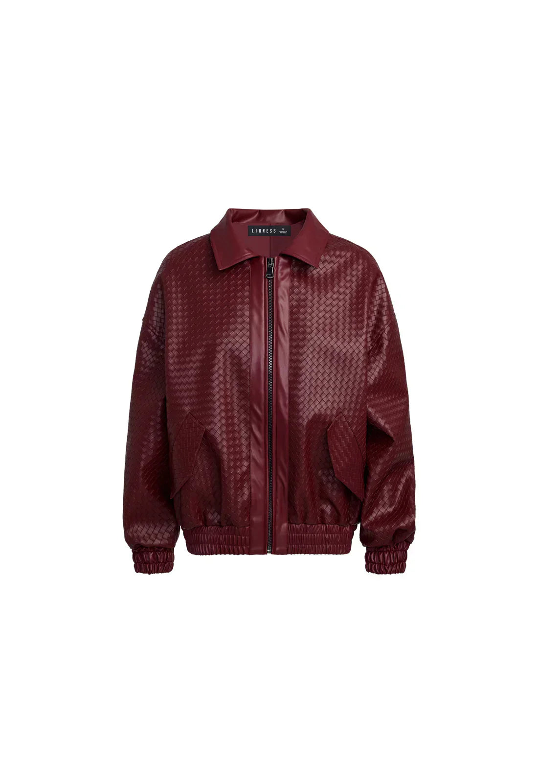 Elarova | Woven Faux Leder Bomberjacke