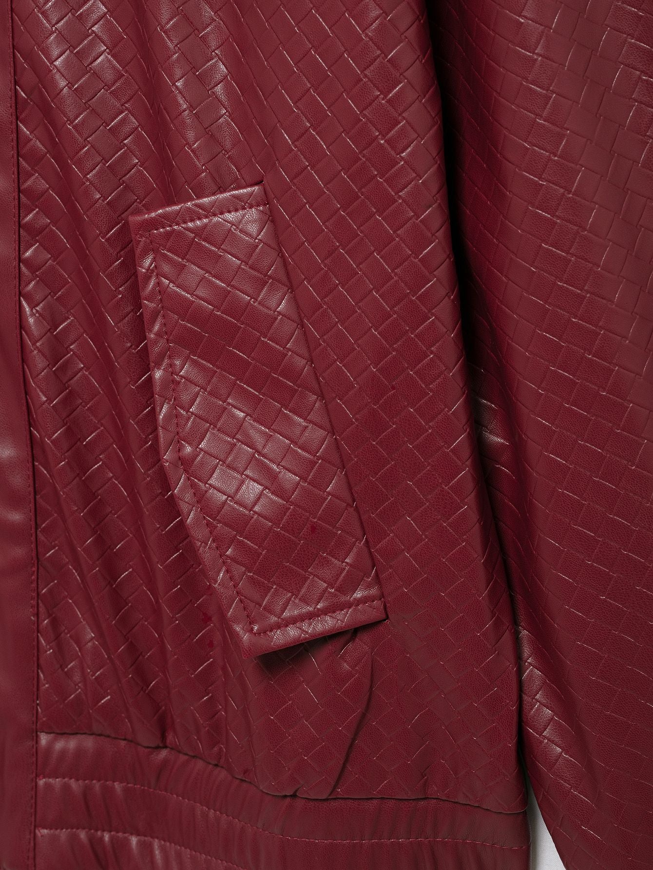 Elarova | Woven Faux Leder Bomberjacke