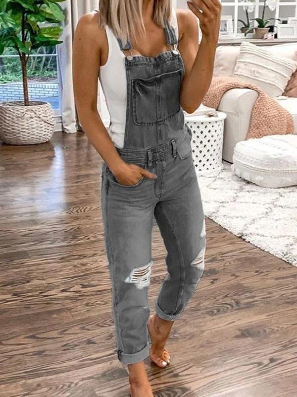 Norvielle Damen Zerrissener Overall - Norvielle