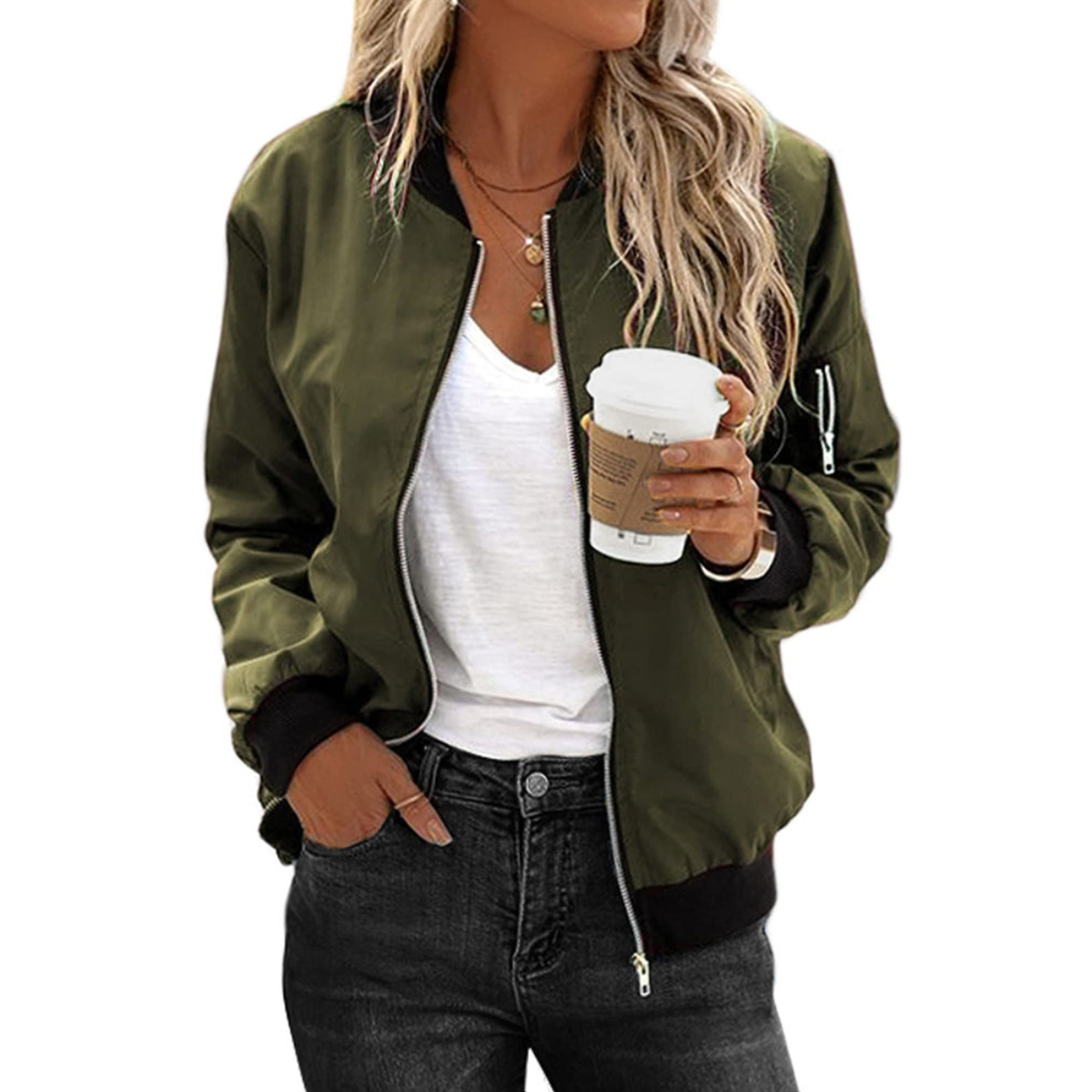 Elarova | Zip Bomberjacke Lässig Für Damen