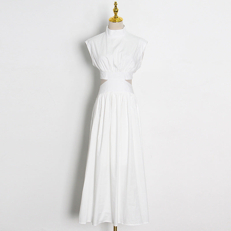 Elarova ärmelloses Kleid mit Stehkragen