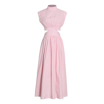 Norvielle Damen Ärmelloses Kleid Stehkragen - Norvielle