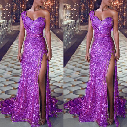 Elarova asymmetrisches ärmelloses Bronzing-Wickelkleid