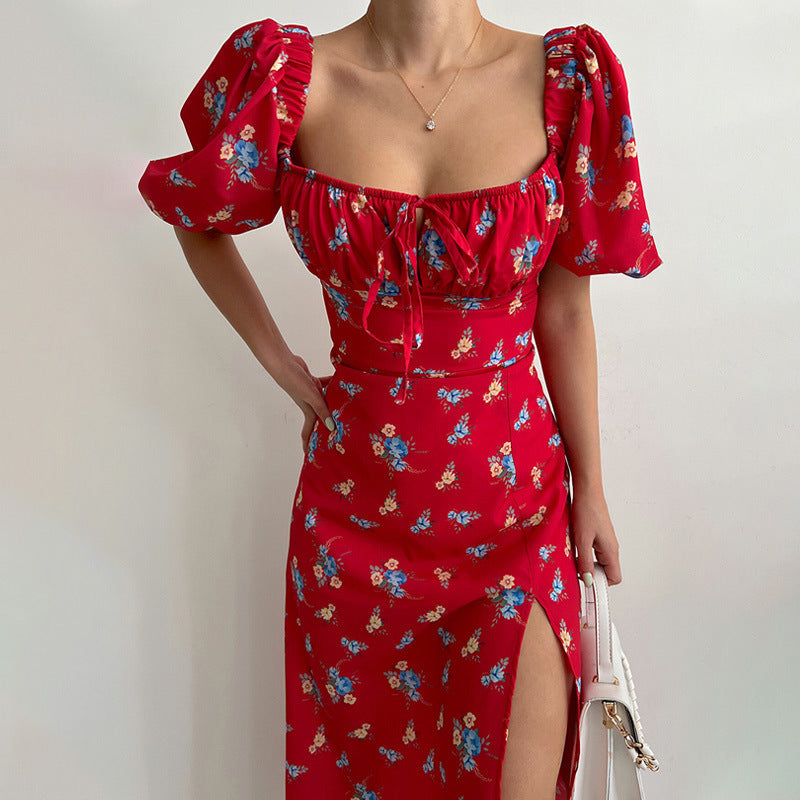 Norvielle Damen Kleid Offene Schulter Bedruckt - Norvielle