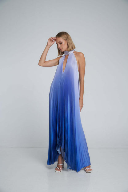 Elarova bedrucktes Swing-Kleid mit tiefem V-Ausschnitt