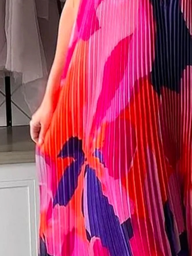 Norvielle Damen Swing-Kleid Bedruckt V-Ausschnitt - Norvielle