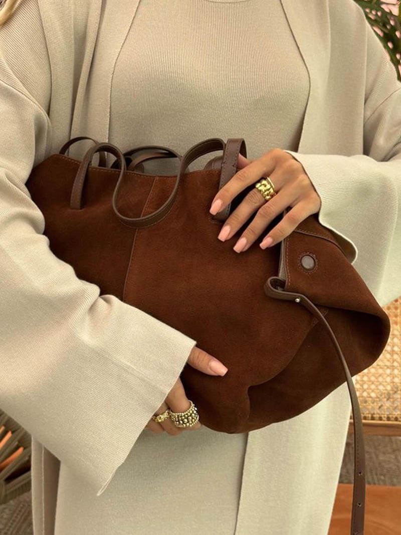 Elarova | braune und schwarze Tote Bag für Damen schicke und vielseitige Handtasche