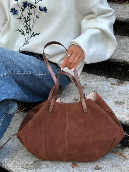 Elarova | braune und schwarze Tote Bag für Damen schicke und vielseitige Handtasche