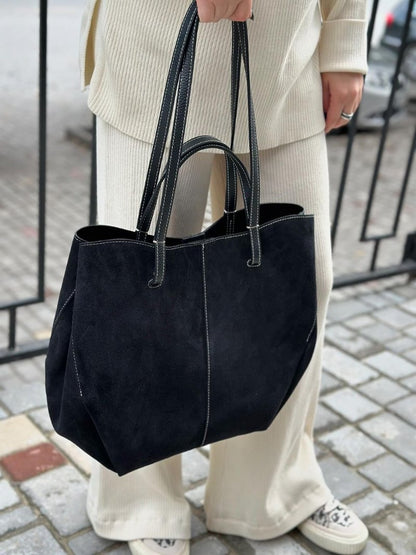 Elarova | braune und schwarze Tote Bag für Damen schicke und vielseitige Handtasche