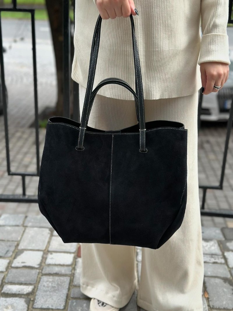 Elarova | braune und schwarze Tote Bag für Damen schicke und vielseitige Handtasche