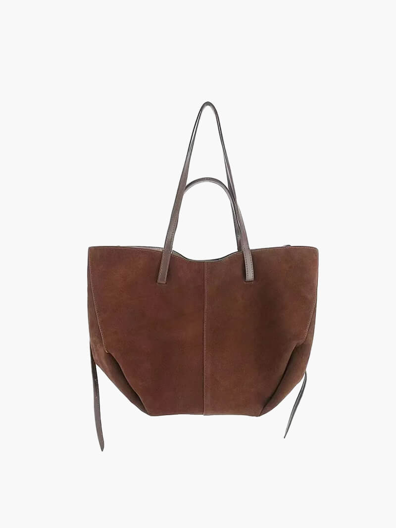 Damen Tote Bag Braun Schwarz Leder Vielseitig - Norvielle