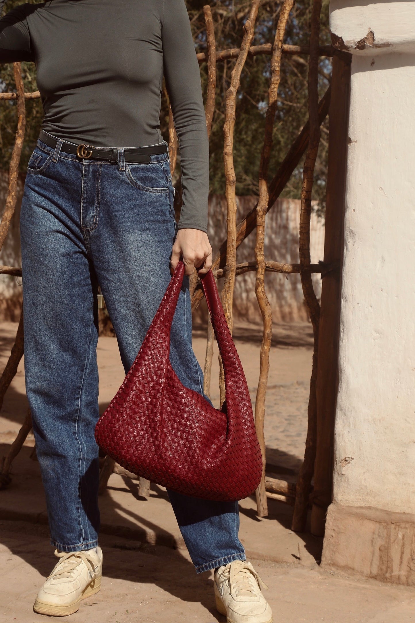 Elarova | ️elegante Lederschultertasche
