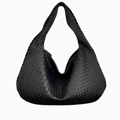 Elegante Damen Lederschultertasche Schwarz - Norvielle