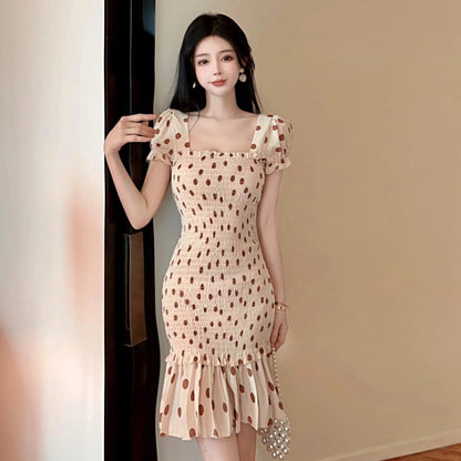 Norvielle Damen Meerjungfrauenkleid Puffärmel - Norvielle