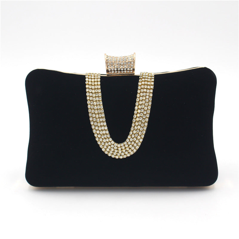Norvielle Damen Wildleder-Tasche Förmig Diamantmuster Schwarz - Norvielle