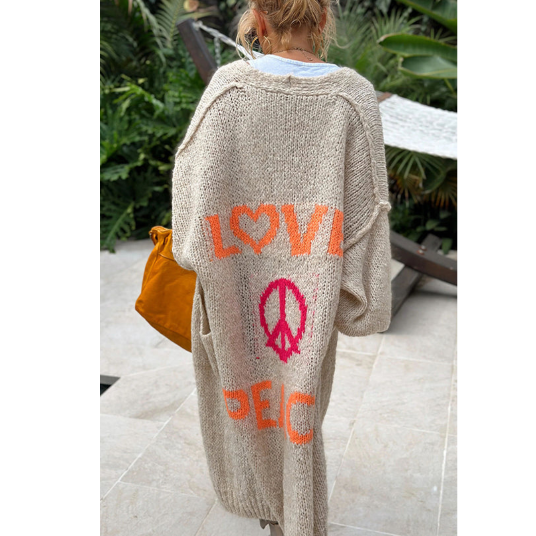 Elarova | peace strickjacke Ibiza