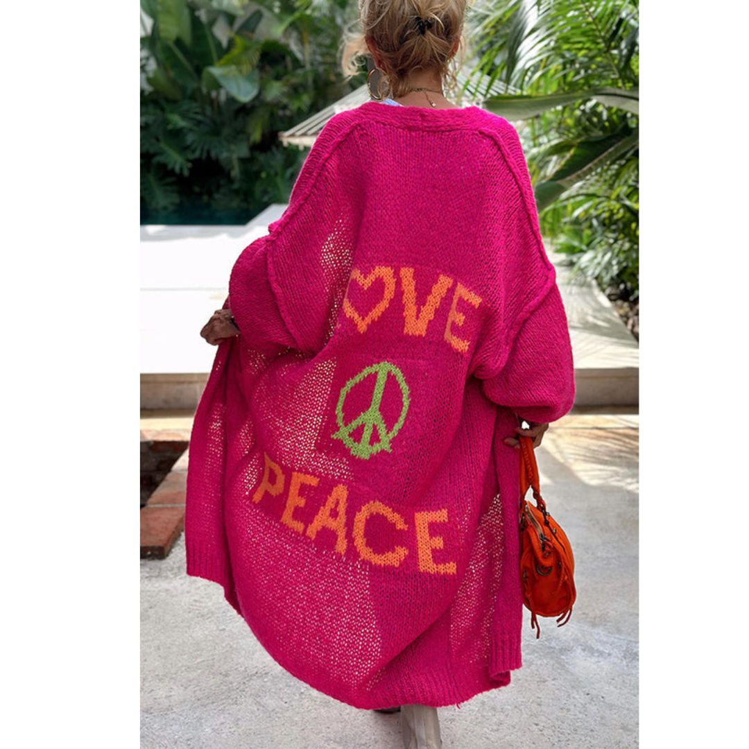 Elarova | peace strickjacke Ibiza