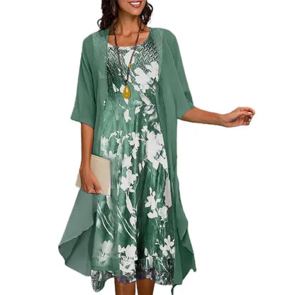 Damen Sommerkleid Blazer-Set