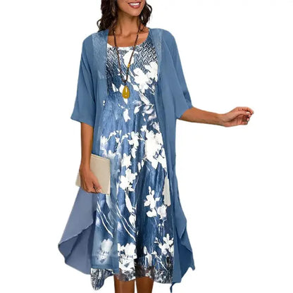 Damen Sommerkleid Blazer-Set