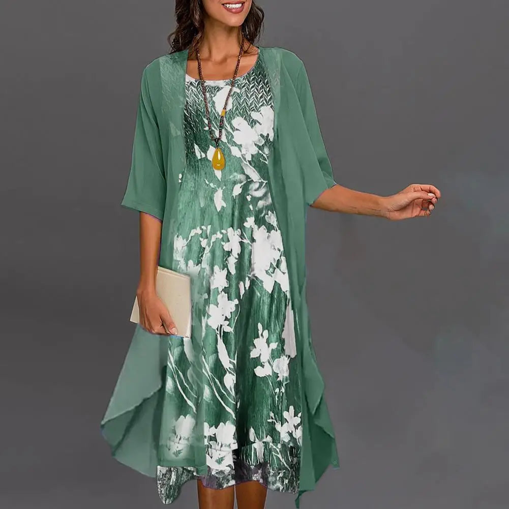 Damen Sommerkleid Blazer-Set