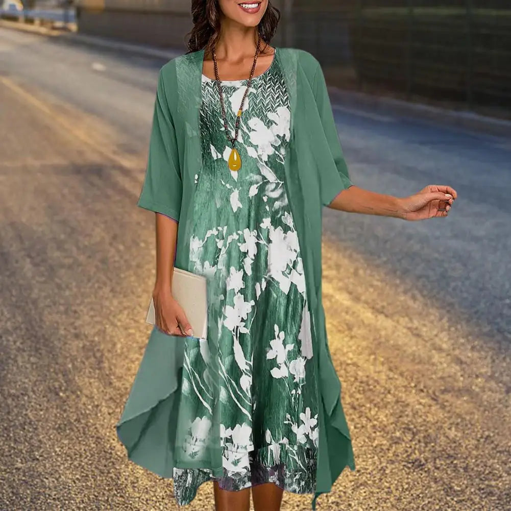 Damen Sommerkleid Blazer-Set